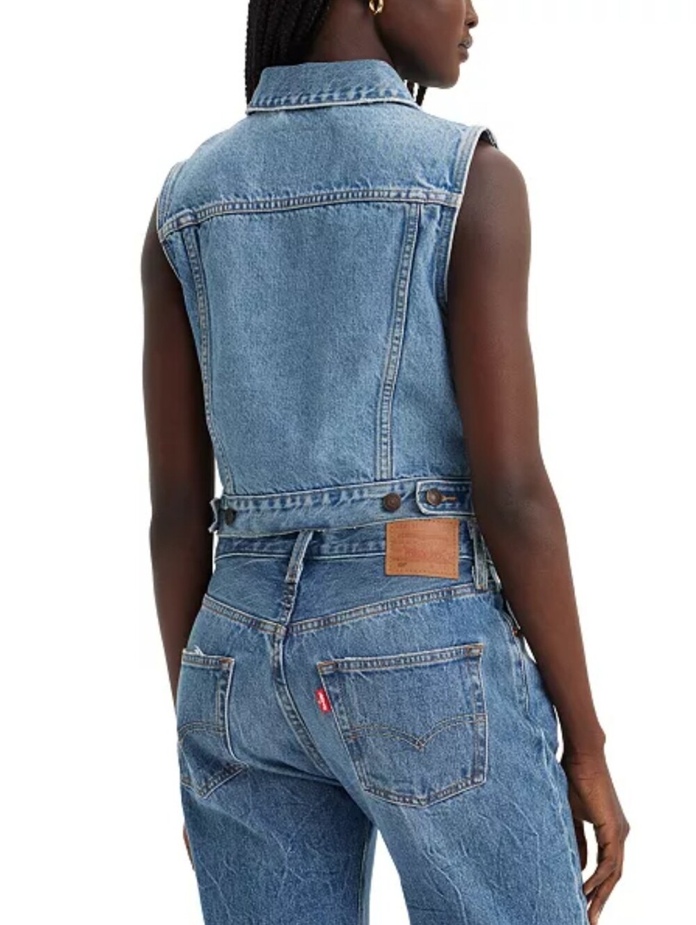 Levi's Women's Cotton Sleeveless Trucker Jacket Size XL - Picture 6 of 6